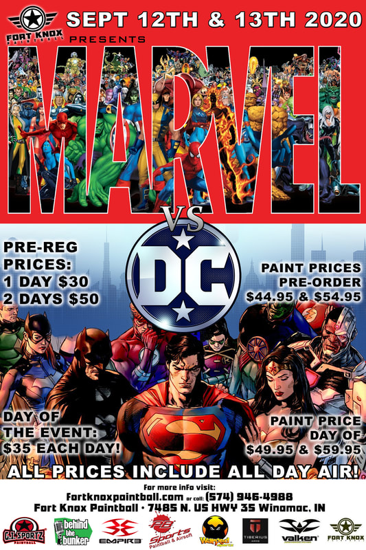 Marvel Vs Dc September 12 13 Big Game Fort Knox Paintball Fort Knox Paintball